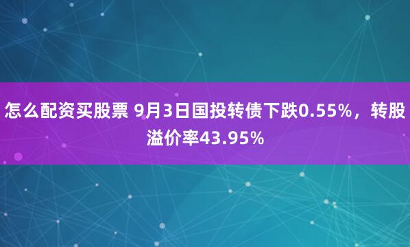 怎么配资买股票 9月3日国投转债下跌0.55%，转股溢价率43.95%
